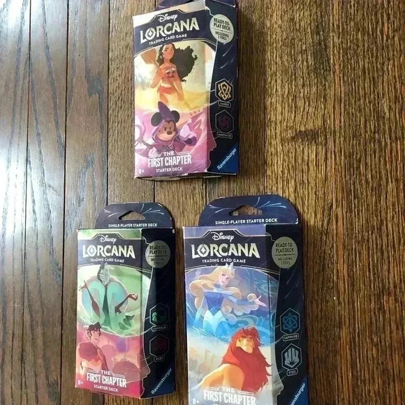 Ravensburger x Disney Lorcana 3-Pack 1st Chapter Starter Decks - Complete Series - Picture 3 of 4